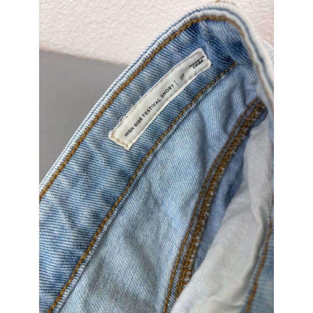 PacSun women's 27 High rise festival short tie dye denim cutoff jean shorts - Picture 5 of 7